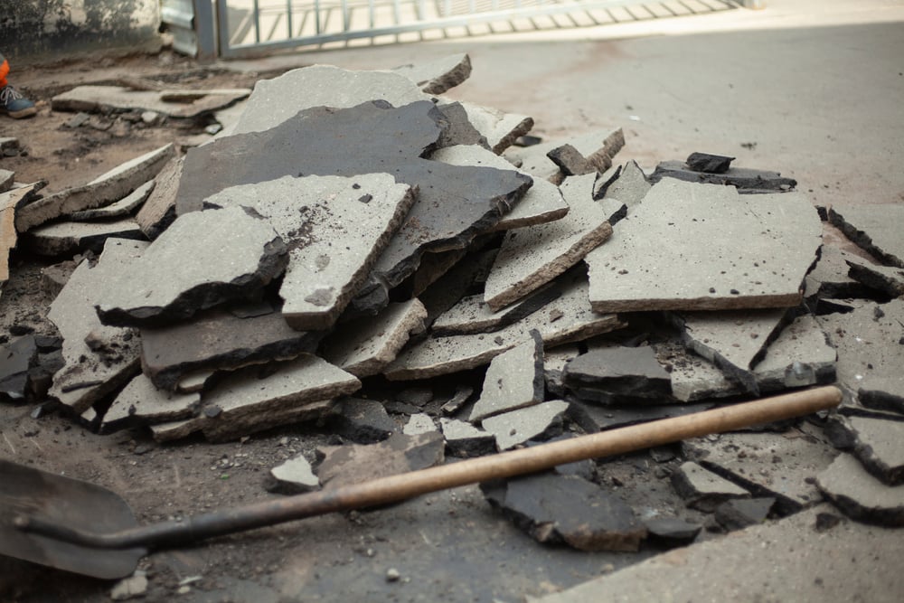 removing concrete paving asphalt