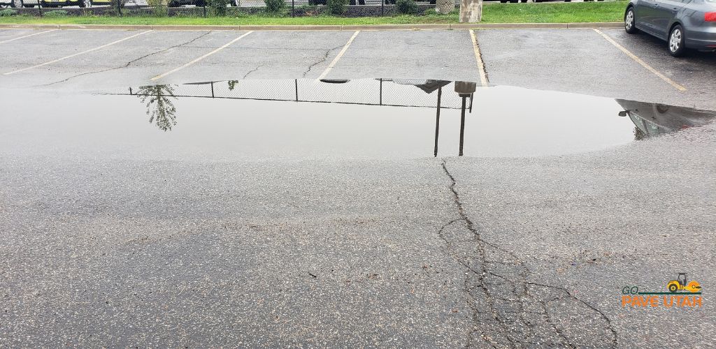 Asphalt Parking Lot Repair for Water Pooling in Draper Utah