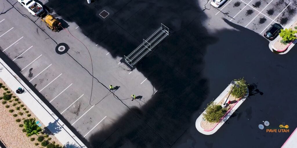 Asphalt Parking Lot Seal Coat and Striping Services by Go Pave Utah