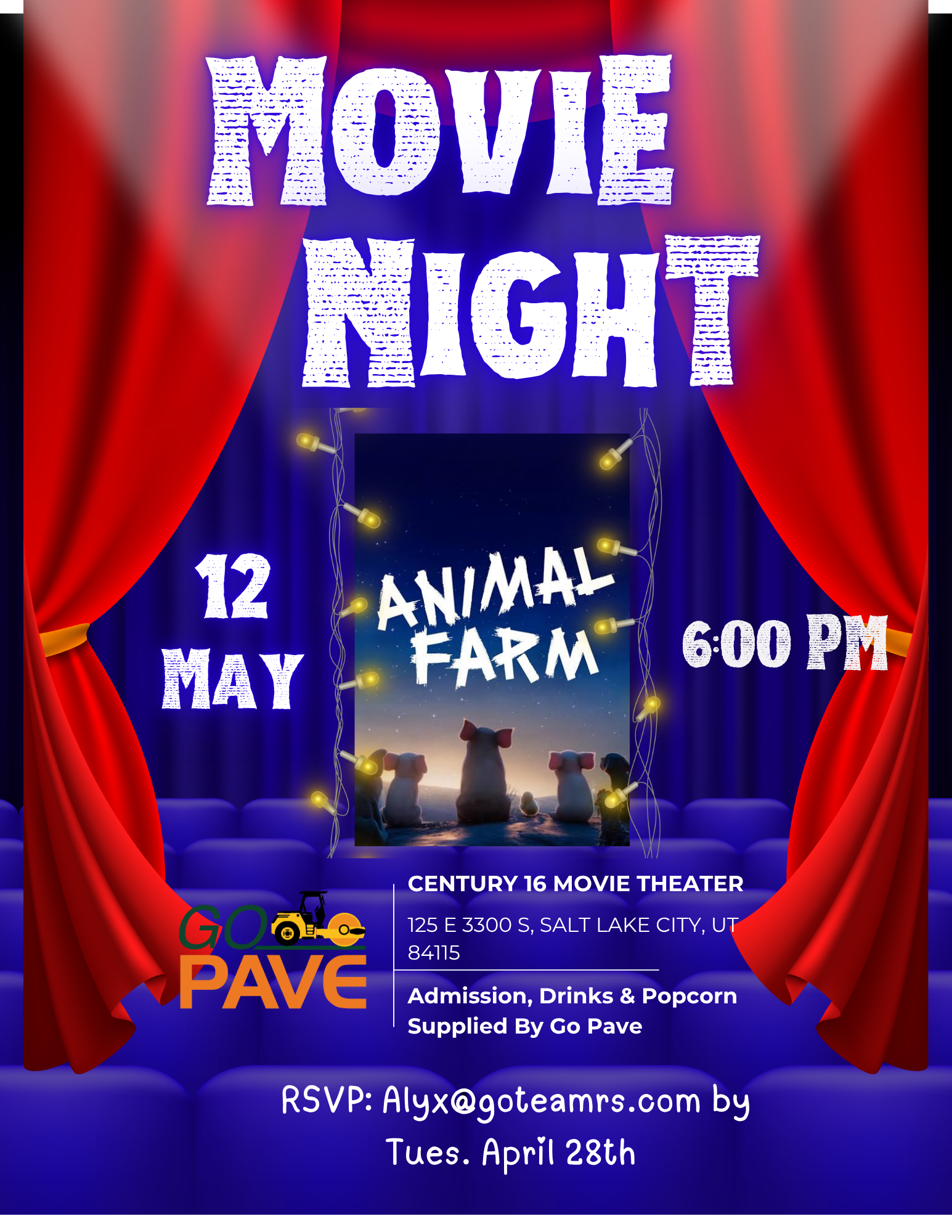 Join Us for Our Appreciation Movie Night! π¬ 4 Animal Farm Flyer