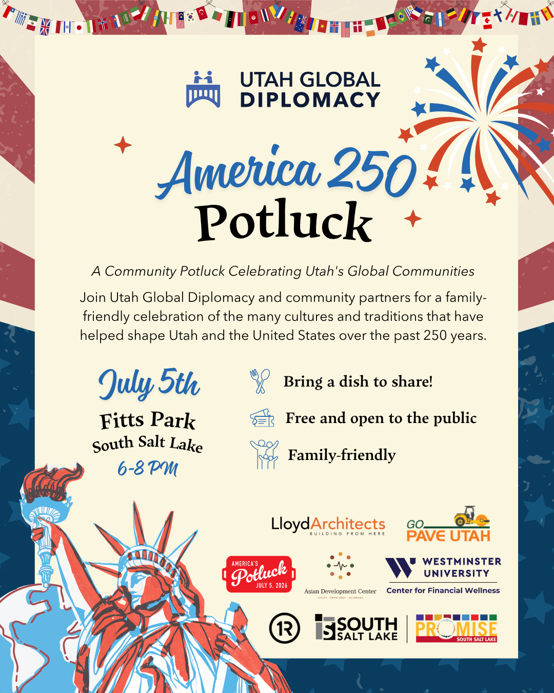 Utah Global Diplomacy - America 250 – Dining Around the World 1 America 250 Dining Around the World Flyer